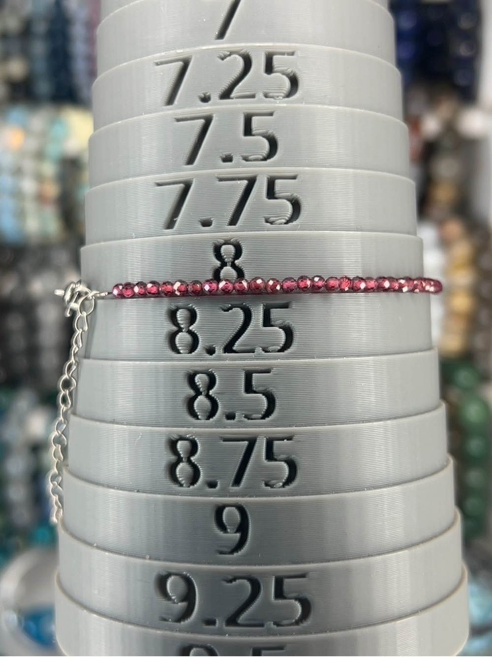 Garnet anklet